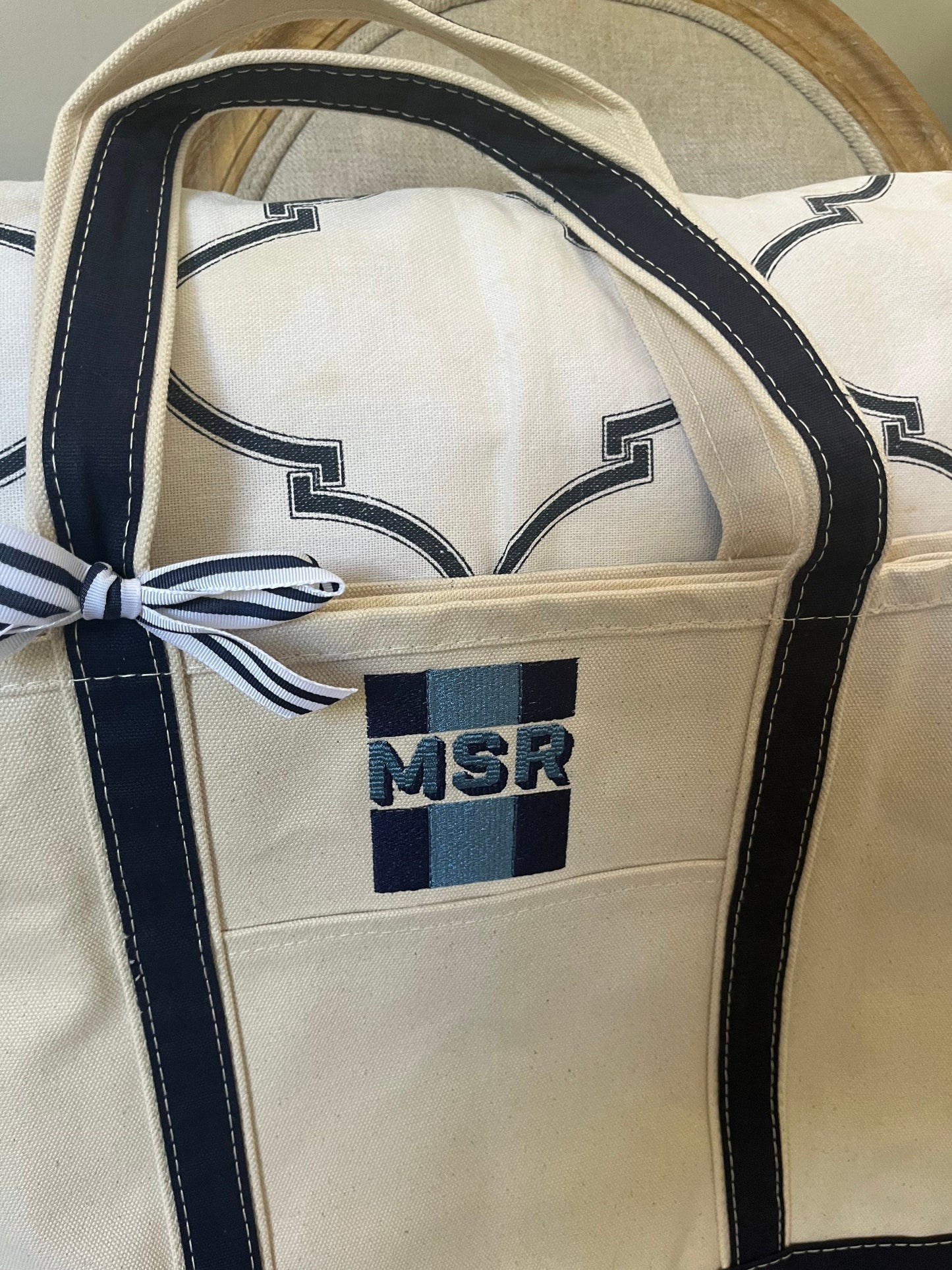 Monogrammed Large Tote Bag, Personalized Canvas Boat Tote Bag, Custom Beach Bag, Personalized Diaper Bag, Pet Bag, Monogram Beach Bag