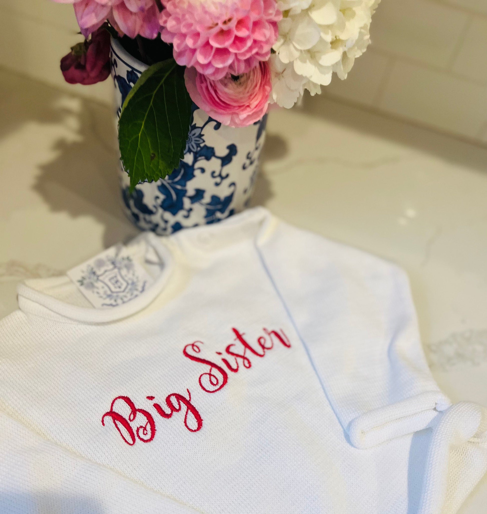 Rollneck Monogrammed Knit Sweater | Child's Personalized Sweater | Big Brother Shirt |Big Sister Shirt | Long Sleeve Embroidered Pullover