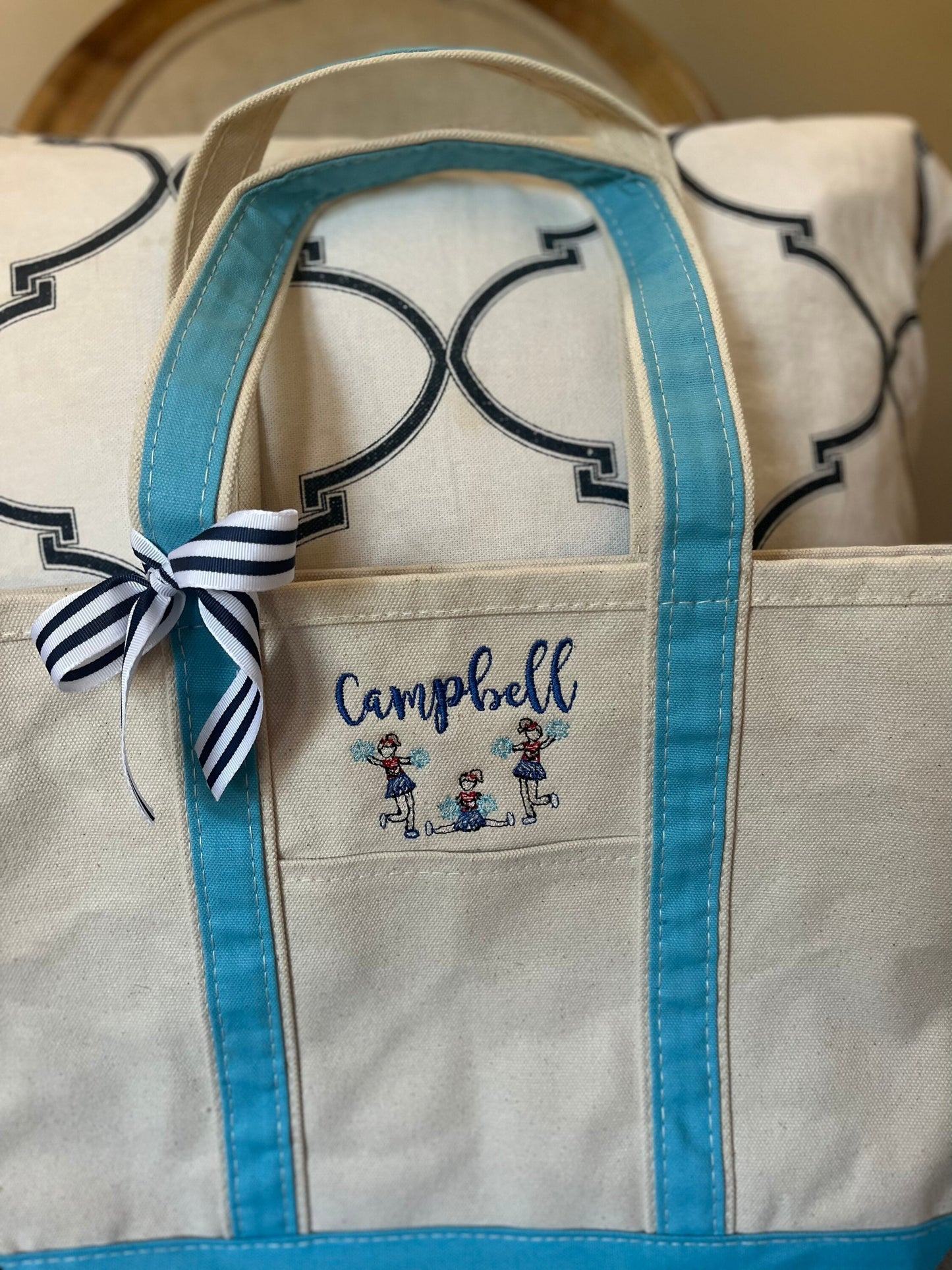 Monogrammed Medium Tote Bag, Personalized Canvas Boat Bag, Custom Beach Bag Tote, Personalized Diaper Bag, Pet Bag, Monogram Beach Bag