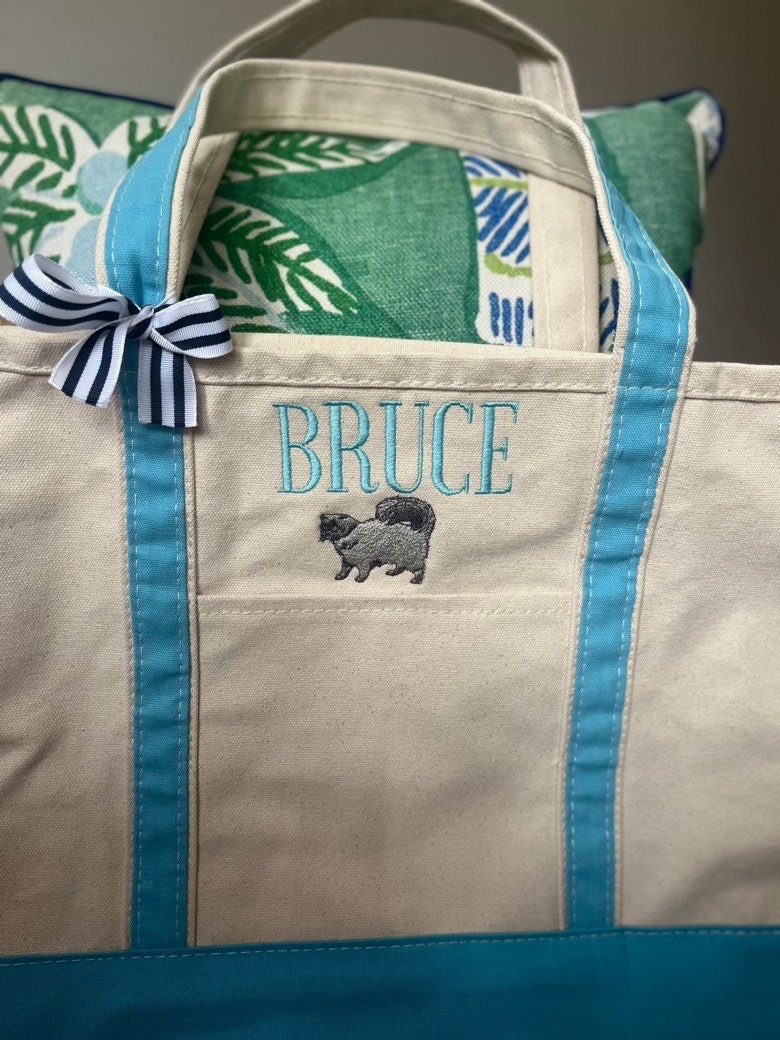 Monogrammed Large Pet Tote Bag, Personalized Canvas Cat Tote Bag, Custom Cat Bag, Personalized Pet Bag, Pet Bag, Monogram Pet Bag