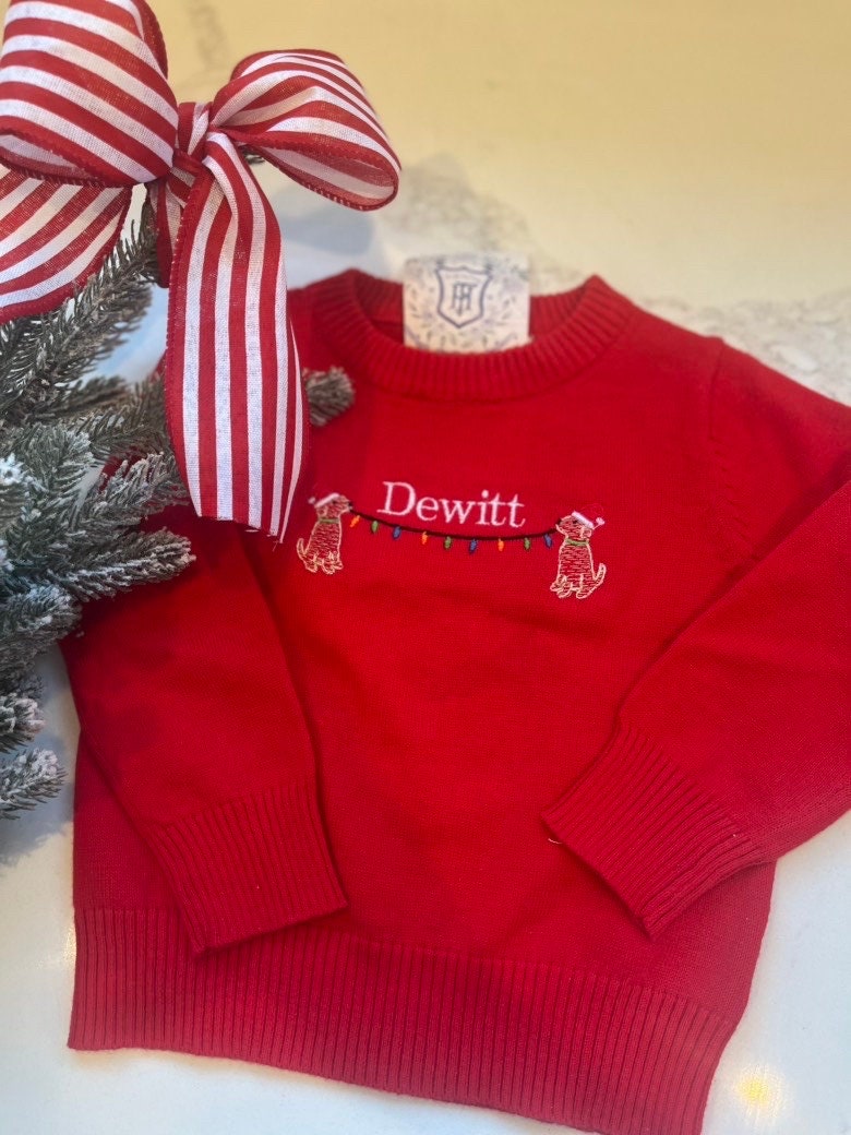 Christmas Monogrammed Knit Sweater | Personalized Sweater | Christmas Monogram Shirt | Christmas Tree Sweater| Personalized Christmas Outfit