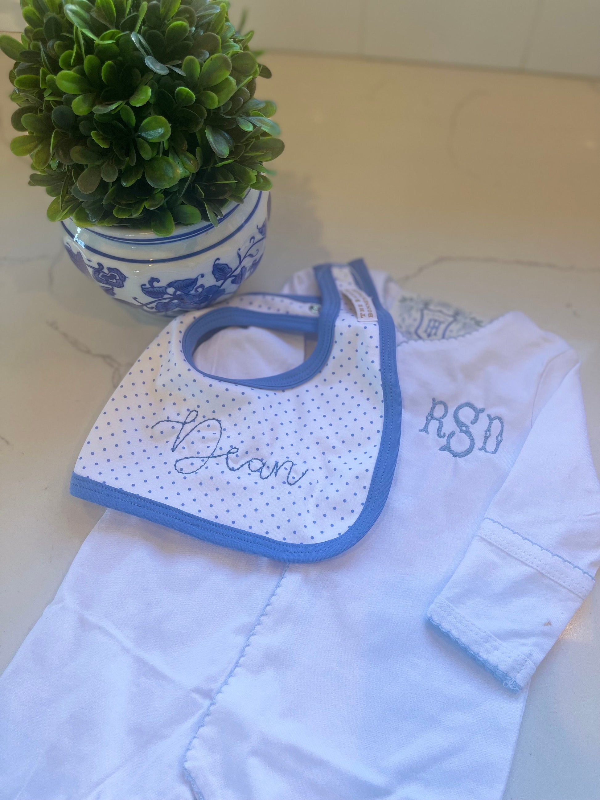 Monogrammed Baby Bib: Personalized Newborn Gift