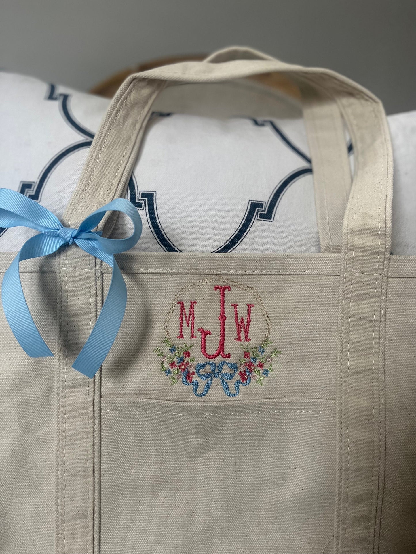 Monogrammed Large Tote Bag, Personalized Christian Boat Tote Bag, Custom Ironic Tote, Personalized Funny Tote, Ironic Bag, Catholic Tote