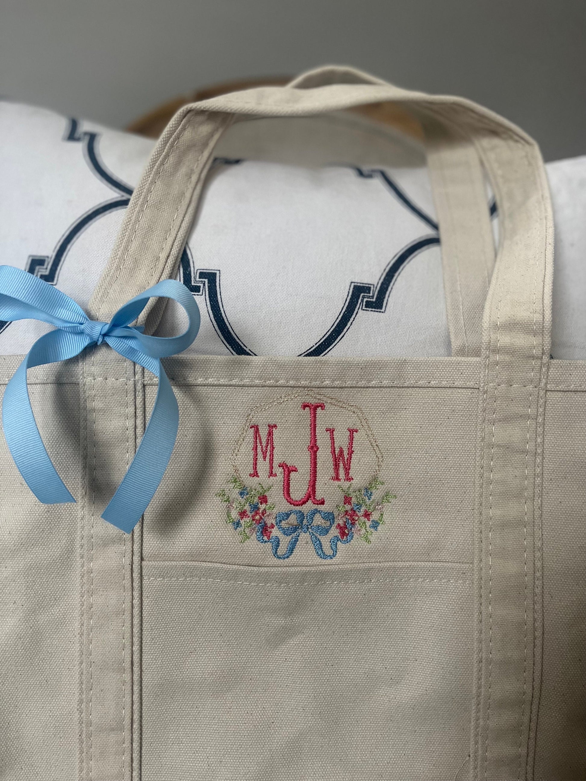 Monogrammed Large Tote Bag, Personalized Christian Boat Tote Bag, Custom Ironic Tote, Personalized Funny Tote, Ironic Bag, Catholic Tote