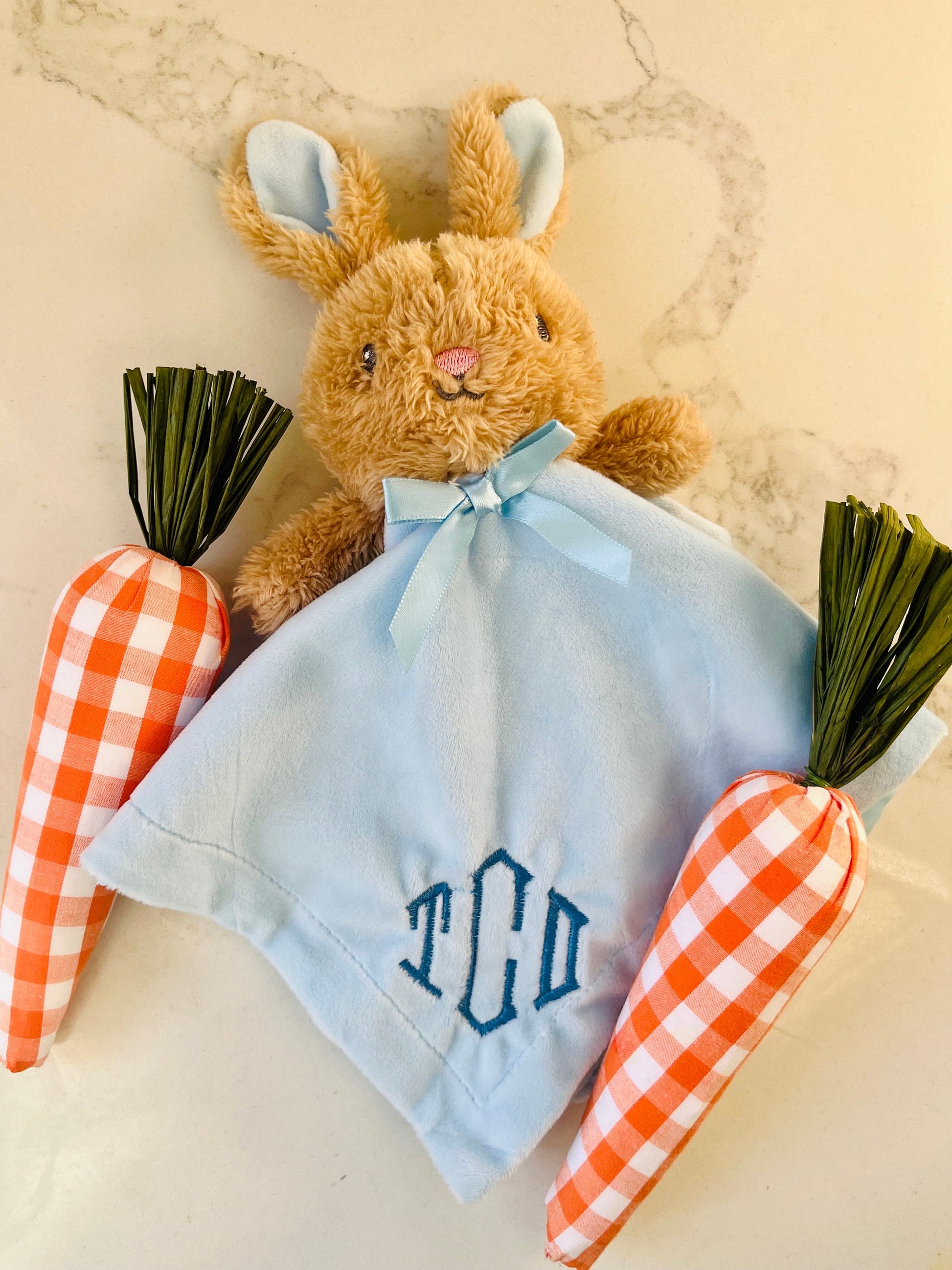 Monogrammed Easter Bunny Plush, Personalized Easter Bunny Plush, Embroidered Bunny Stuffed Animal, Monogrammed Baby Lovey Blanket, Baby Gift