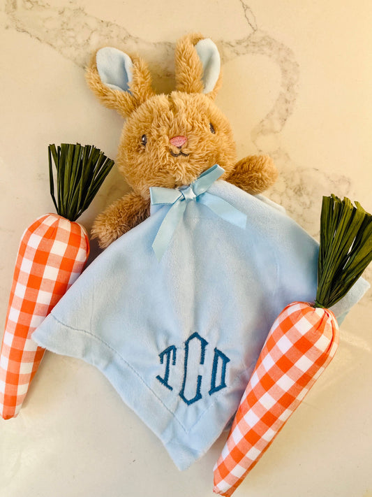 Monogrammed Easter Bunny Plush, Personalized Easter Bunny Plush, Embroidered Bunny Stuffed Animal, Monogrammed Baby Lovey Blanket, Baby Gift