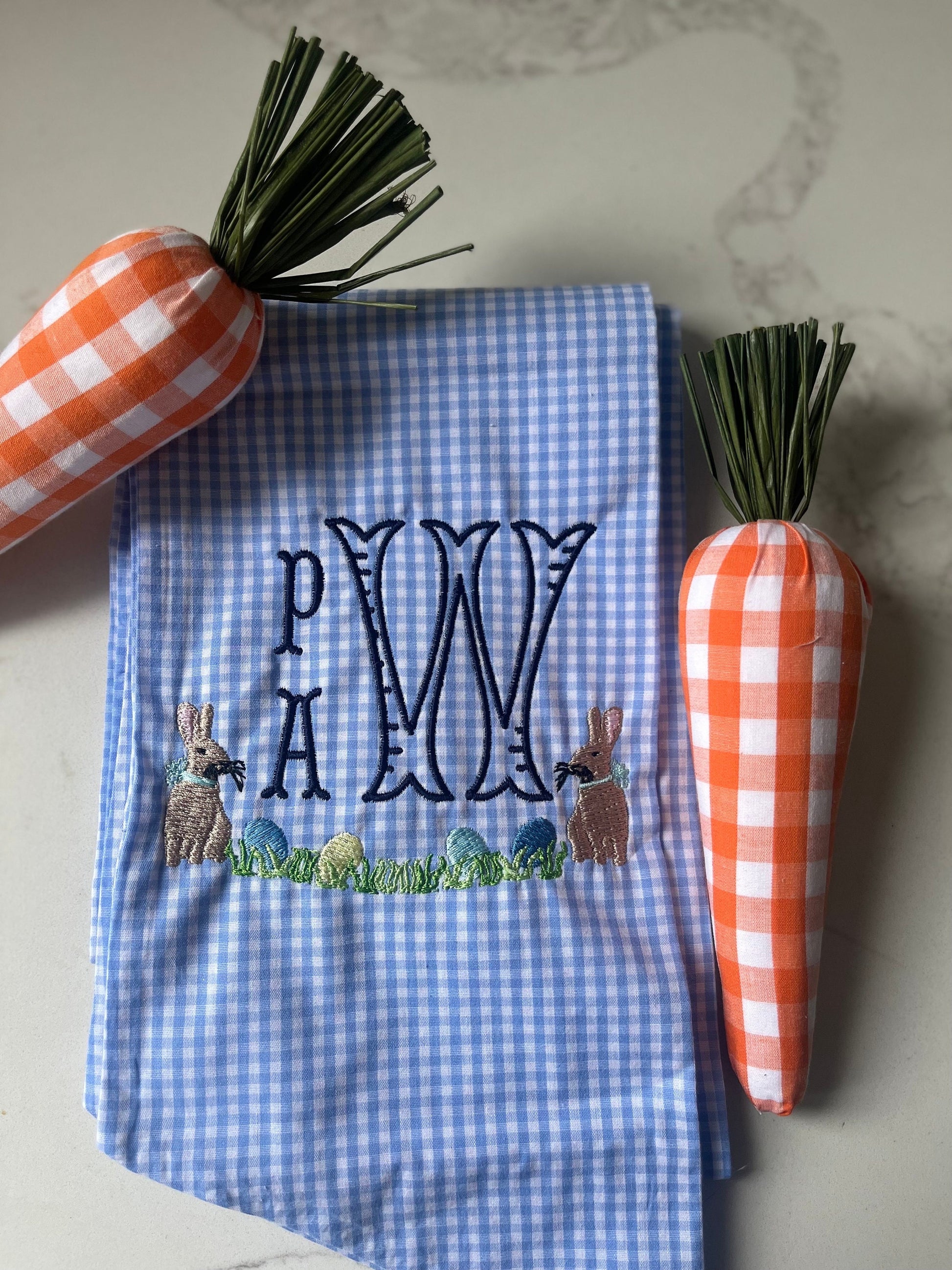Monogrammed Easter Basket Bow, Personalized Easter Basket Sash, Embroidered Bunny Basket Gingham Bow, Monogrammed Seersucker Easter Bow