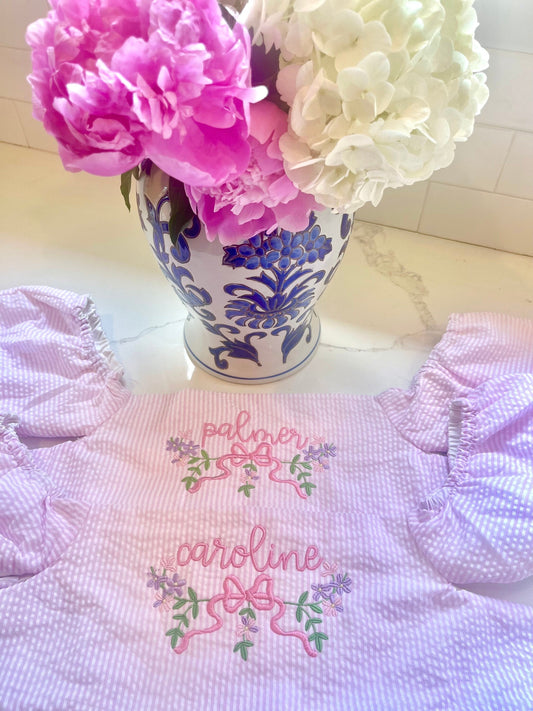 Monogrammed Puddle Jumper Cover, Seersucker Monogrammed Puddle Jumper Cover, Personalized Swim Cover, Embroidered Puddle Jumper Cover,