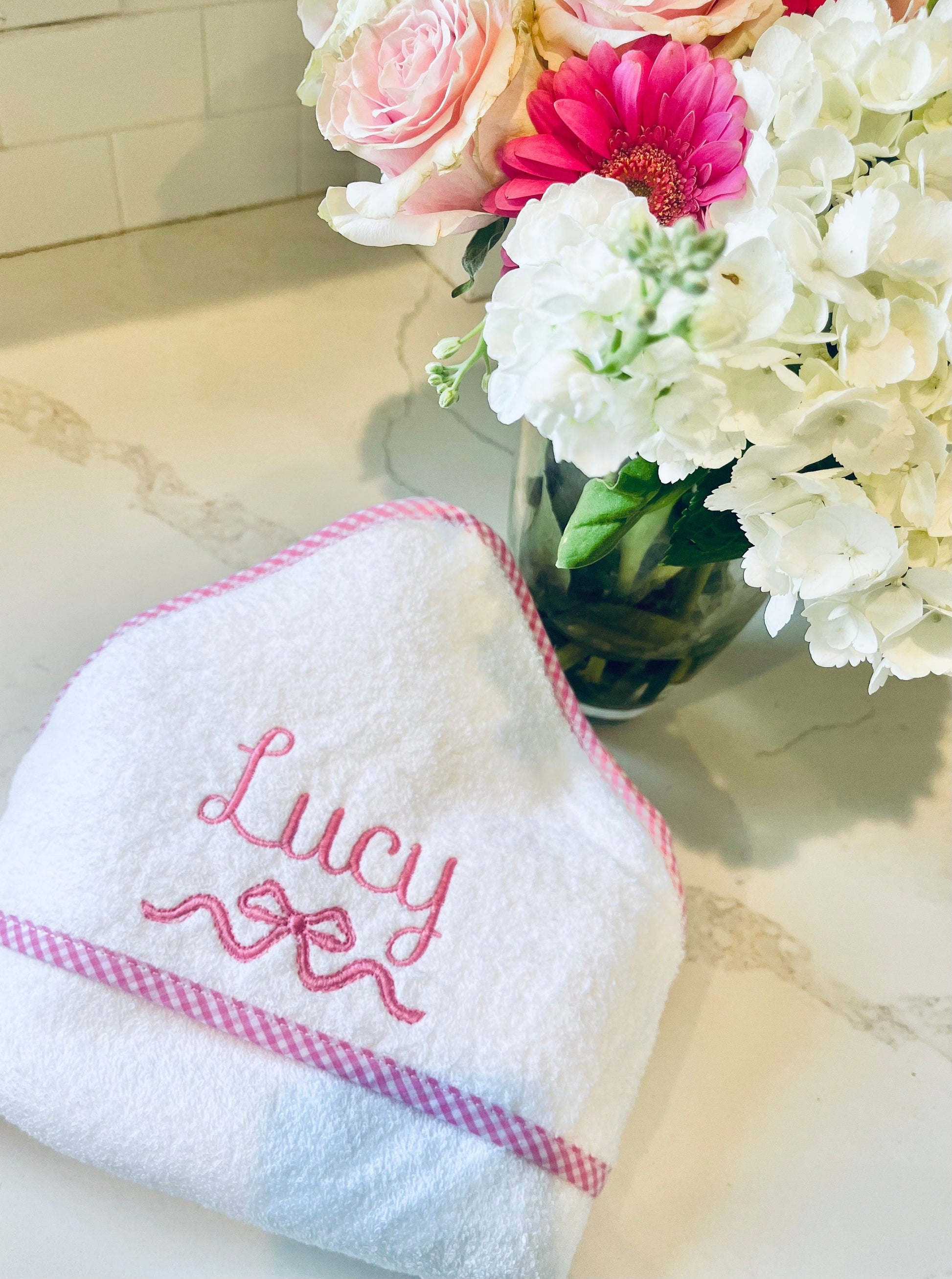 Monogrammed Hooded Bath Towel | Baby Girl Personalized Gift | Newborn Gift | Baby Shower Gift | Baby Boy Personalized Gift | Baby Bath Towel