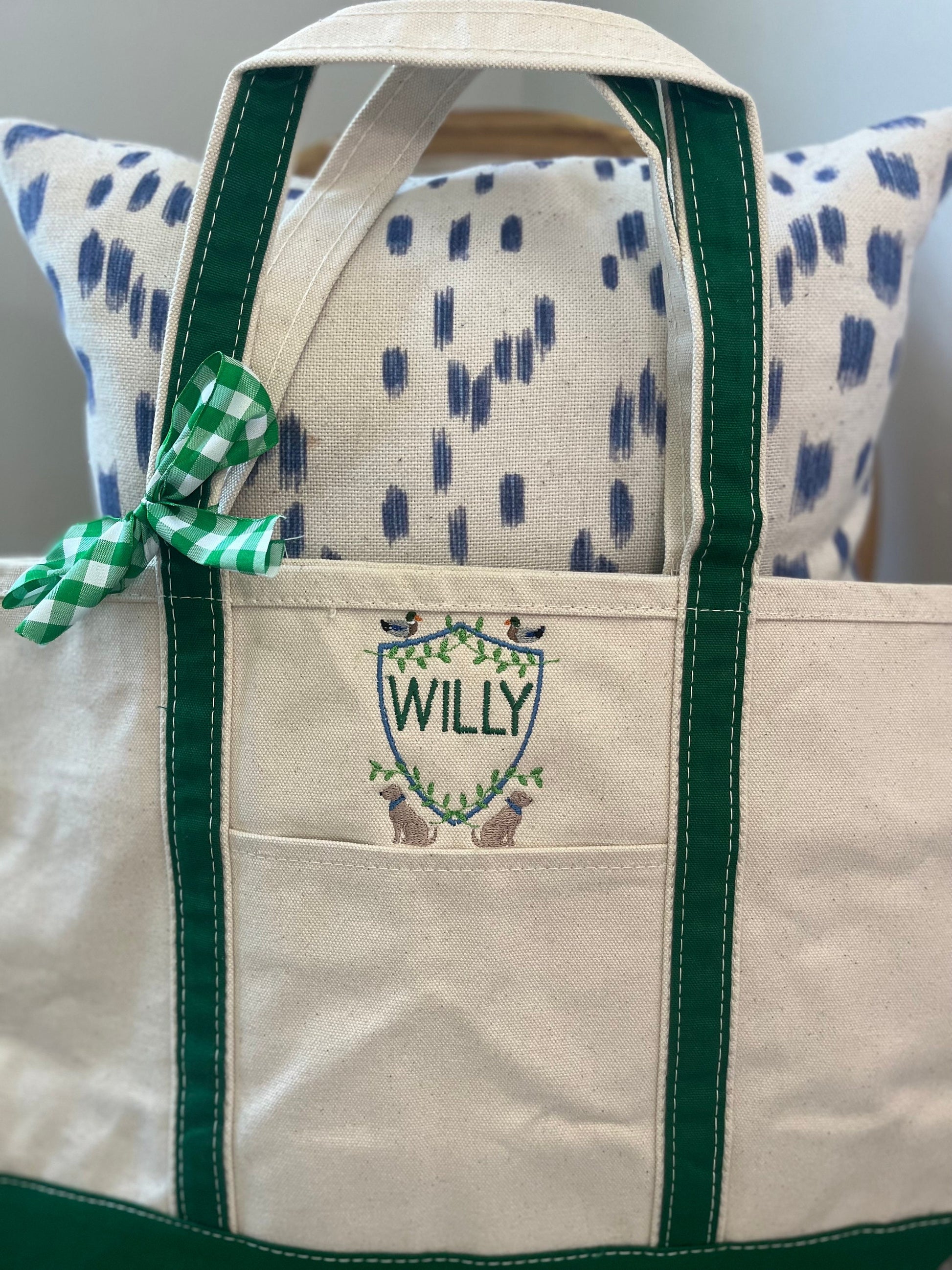 Monogrammed Large Tote Bag, Personalized Canvas Boat Tote Bag, Custom Beach Bag, Personalized Diaper Bag, Pet Bag, Monogram Beach Bag