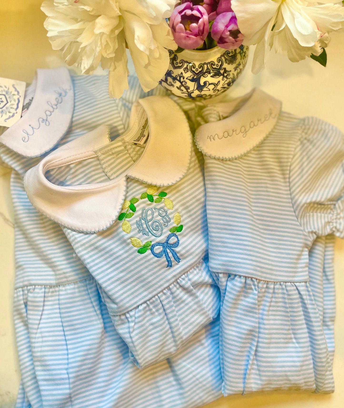 Monogrammed Collar Dress | Personalized Knit Dress | Monogram Collar Dress | Embroidered Collar Dress | Monogrammed Girl's Dress