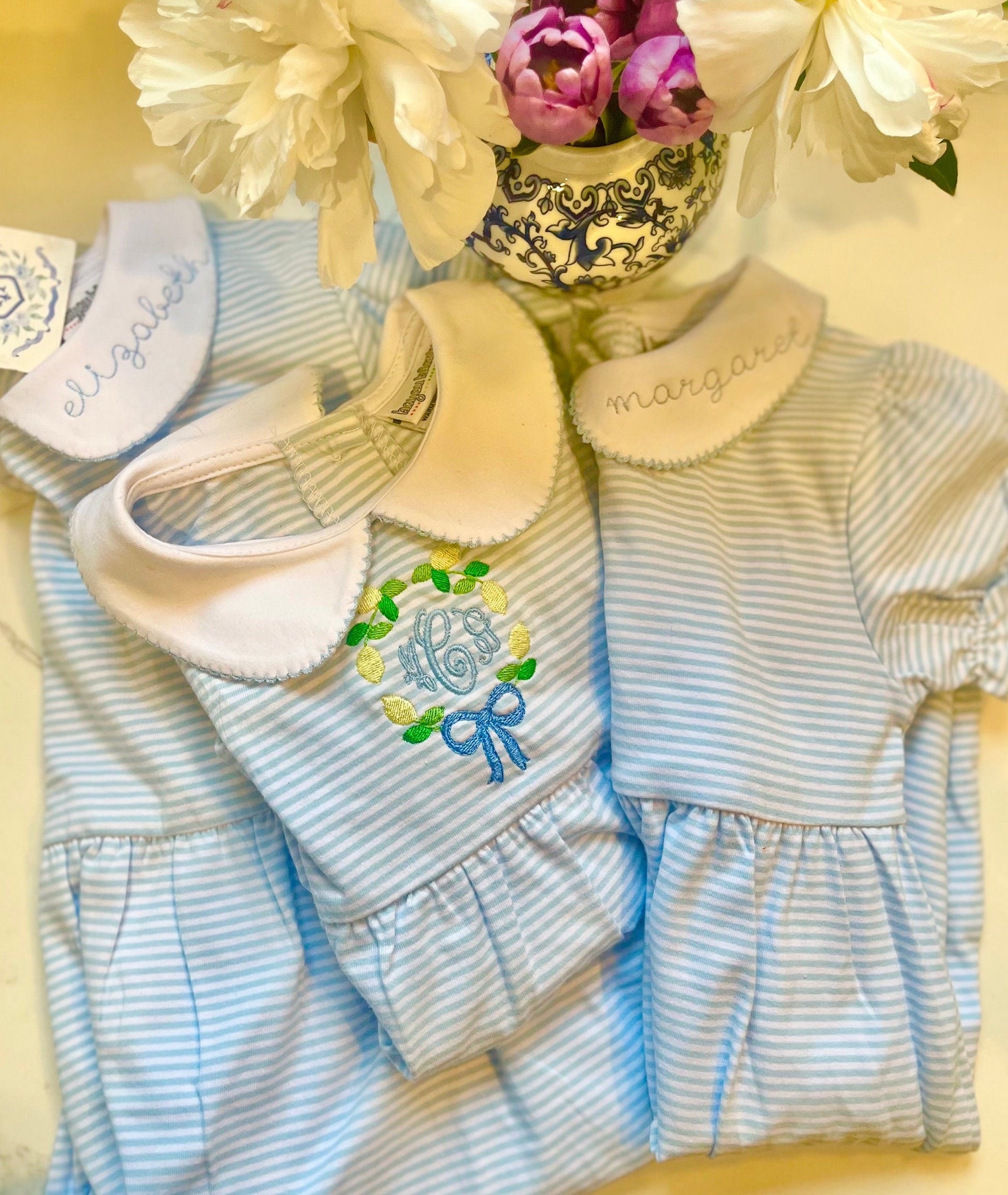 Monogrammed Collar Dress | Personalized Knit Dress | Monogram Collar Dress | Embroidered Collar Dress | Monogrammed Girl's Dress