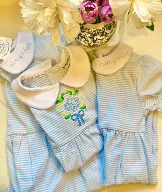 Monogrammed Collar Dress | Personalized Knit Dress | Monogram Collar Dress | Embroidered Collar Dress | Monogrammed Girl's Dress