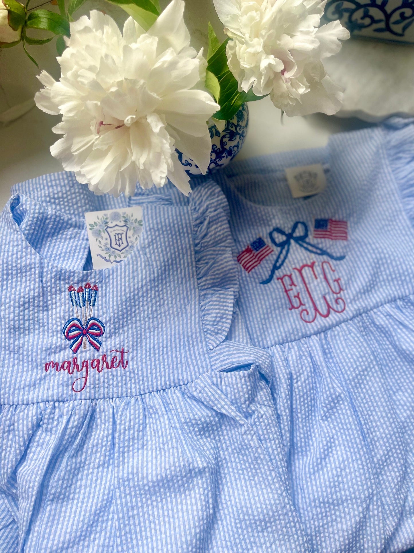 Monogrammed Patriotic Dress, Personalized Patriotic Dress, Monogrammed Sparkler Dress, Personalized July 4th Dress, Firework Dress