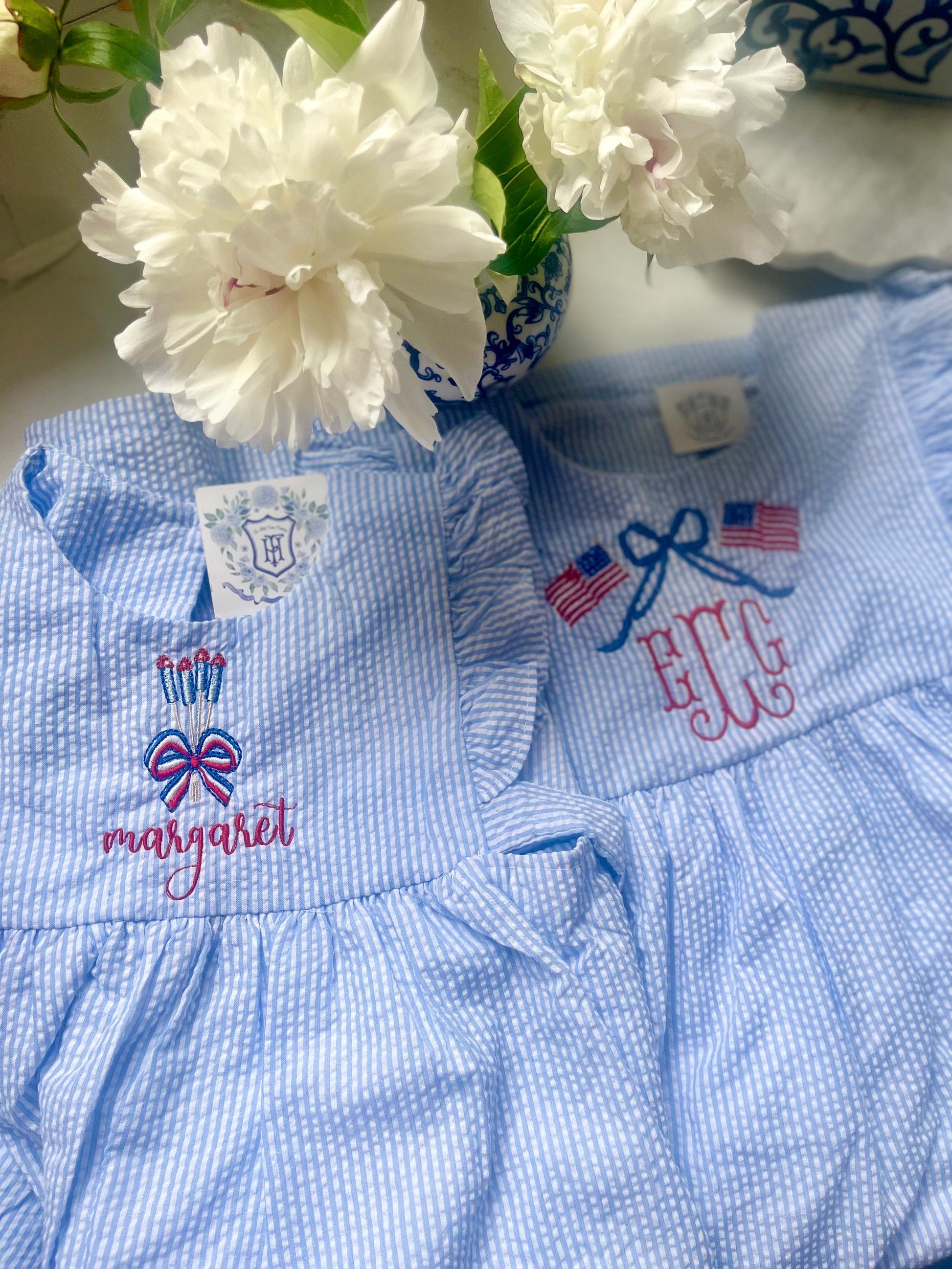 Monogrammed Patriotic Dress, Personalized Patriotic Dress, Monogrammed Sparkler Dress, Personalized July 4th Dress, Firework Dress