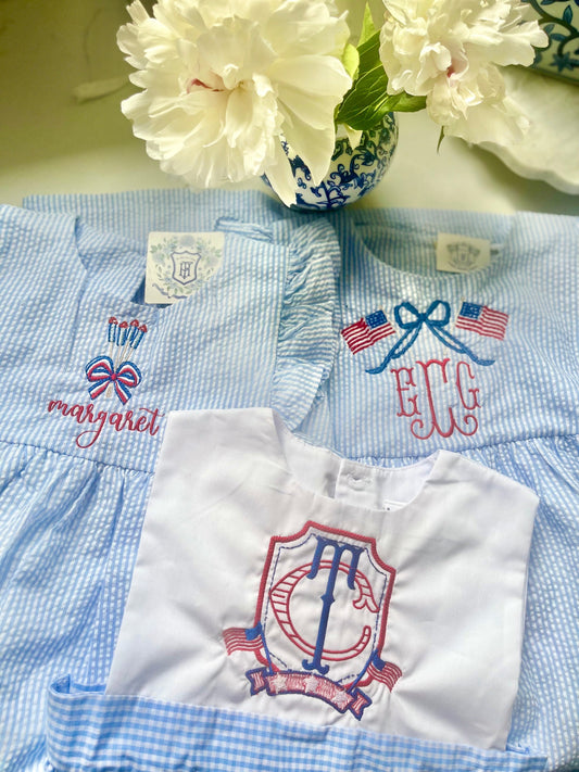 Monogrammed Patriotic Dress, Personalized Patriotic Dress, Monogrammed Sparkler Dress, Personalized July 4th Dress, Firework Dress