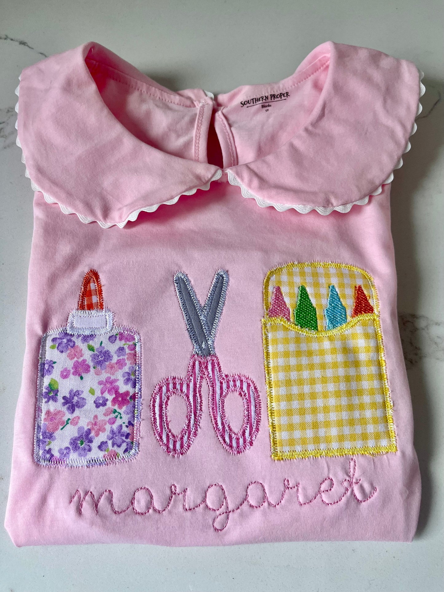 Monogrammed Back to School Shirt, First Day of School Shirt, Monogram Back to School, Embroidered Back to School, Monogrammed Girl's Shirt