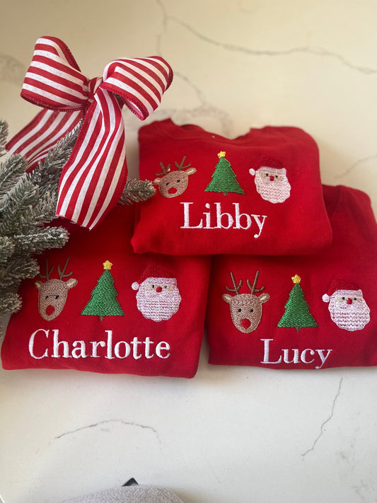 Christmas Monogrammed Knit Sweater | Personalized Sweater | Christmas Monogram Shirt | Christmas Tree Sweater| Personalized Christmas Outfit