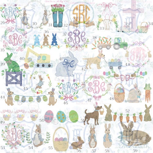 Monogrammed Easter Basket Bow, Personalized Easter Basket Sash, Embroidered Bunny Basket Gingham Bow, Monogrammed Seersucker Easter Bow
