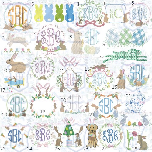 Monogrammed Easter Basket Bow, Personalized Easter Basket Sash, Embroidered Bunny Basket Gingham Bow, Monogrammed Seersucker Easter Bow