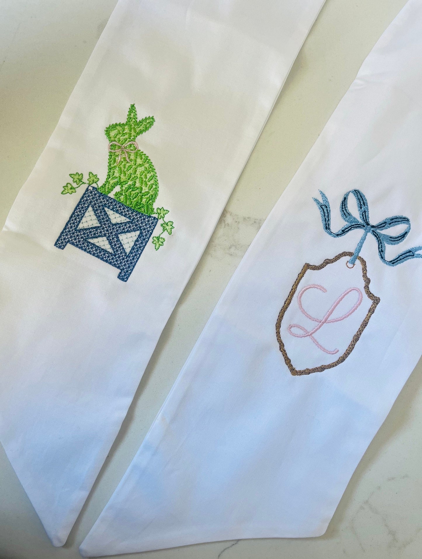 Monogrammed Easter Wreath Sash, Personalized Wreath Sash, Embroidered Easter Wreath Sash, Monogrammed Wreath, Easter Sash, Hostess Gift