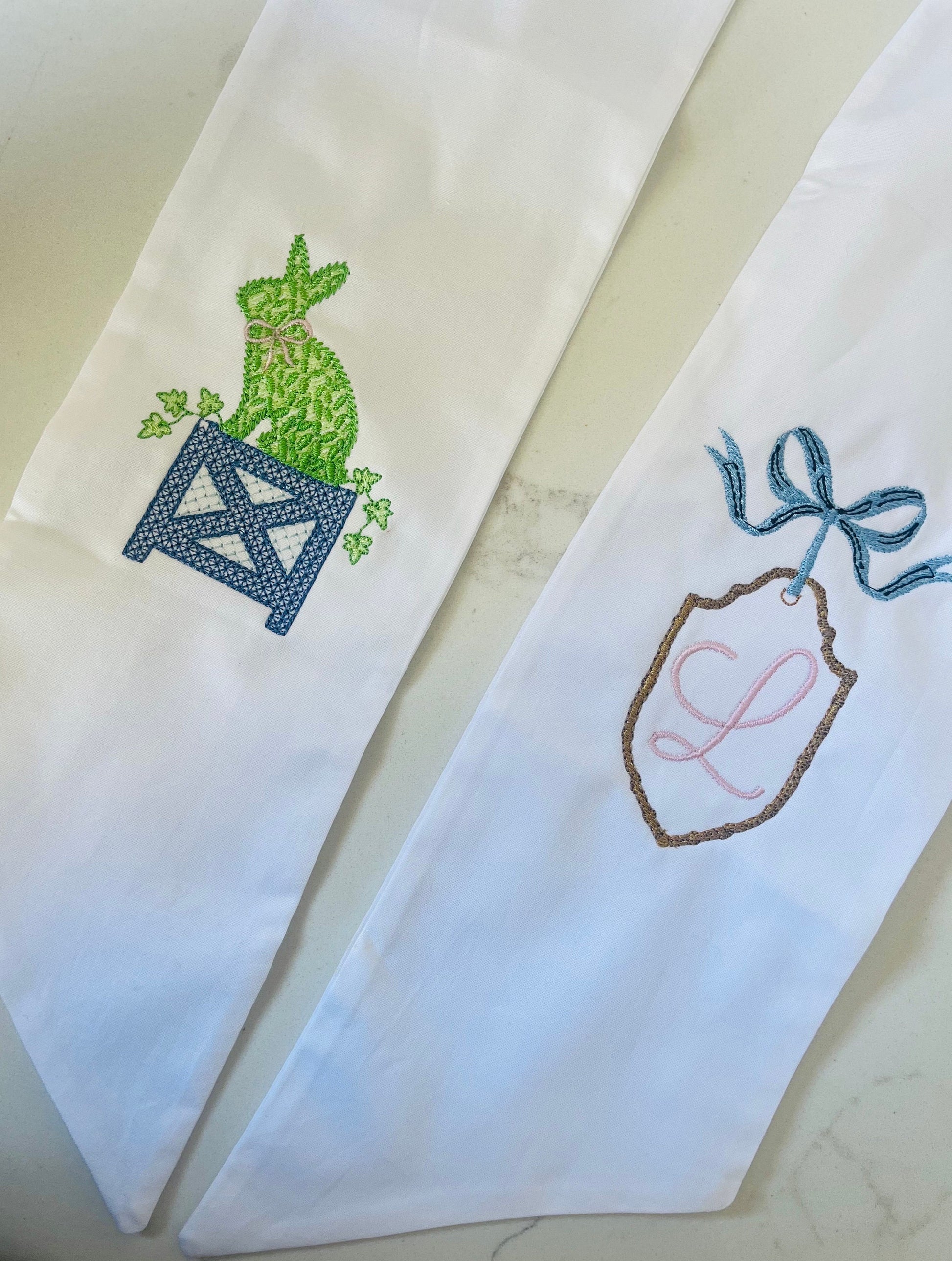 Monogrammed Easter Wreath Sash, Personalized Wreath Sash, Embroidered Easter Wreath Sash, Monogrammed Wreath, Easter Sash, Hostess Gift