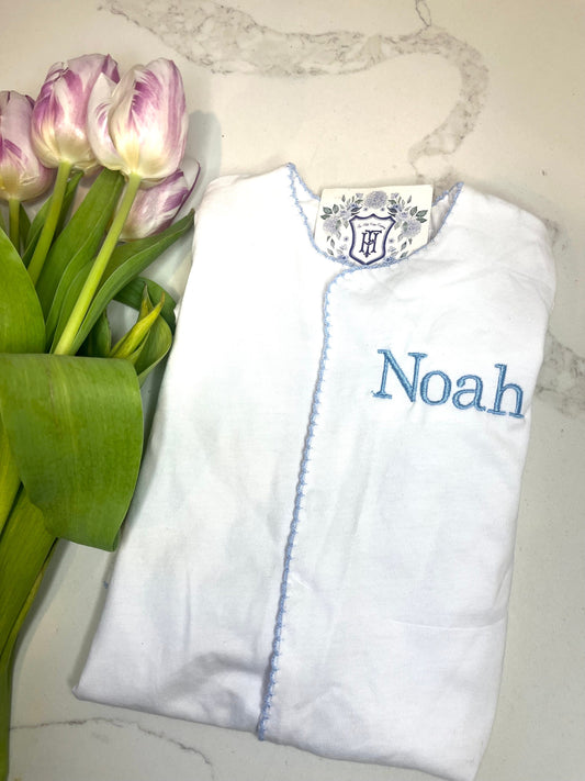Monogrammed Baby Outfit, Personalized Coming Home Outfit, Personalized Baby Gift, Monogrammed Baby Gown, Newborn Gift, Homecoming Outfit