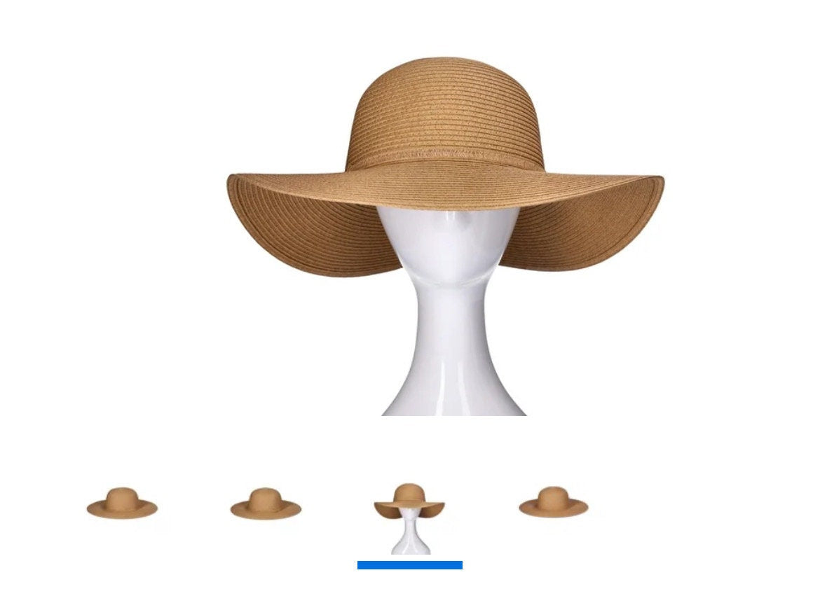 Monogram Straw Round Sunhat, Personalized Beach Hat, Embroidered Straw Hat, Two Initial Shadow Monogram Hat, Bachelorette Gift, Teacher Gift