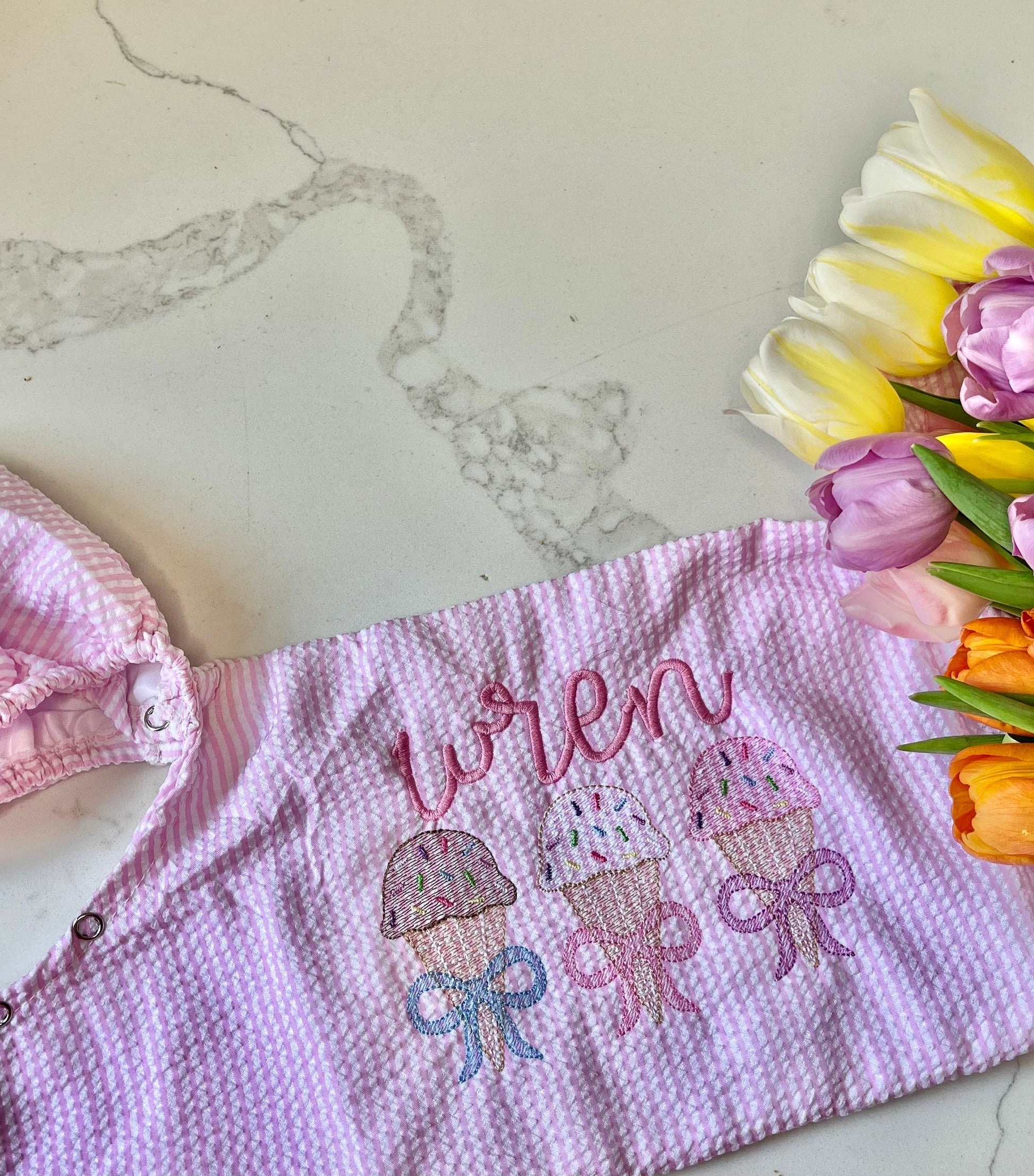 Monogrammed Puddle Jumper Cover, Seersucker Monogrammed Puddle Jumper Cover, Personalized Swim Cover, Embroidered Puddle Jumper Cover,