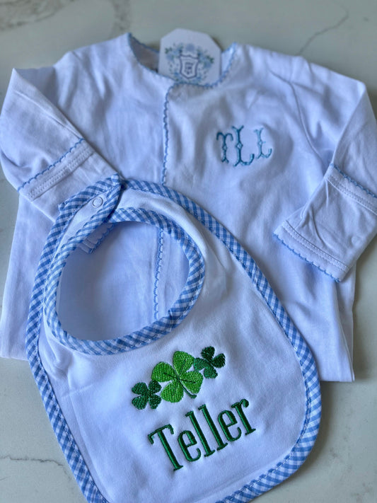 Monogrammed Baby Bib: Personalized Newborn Gift