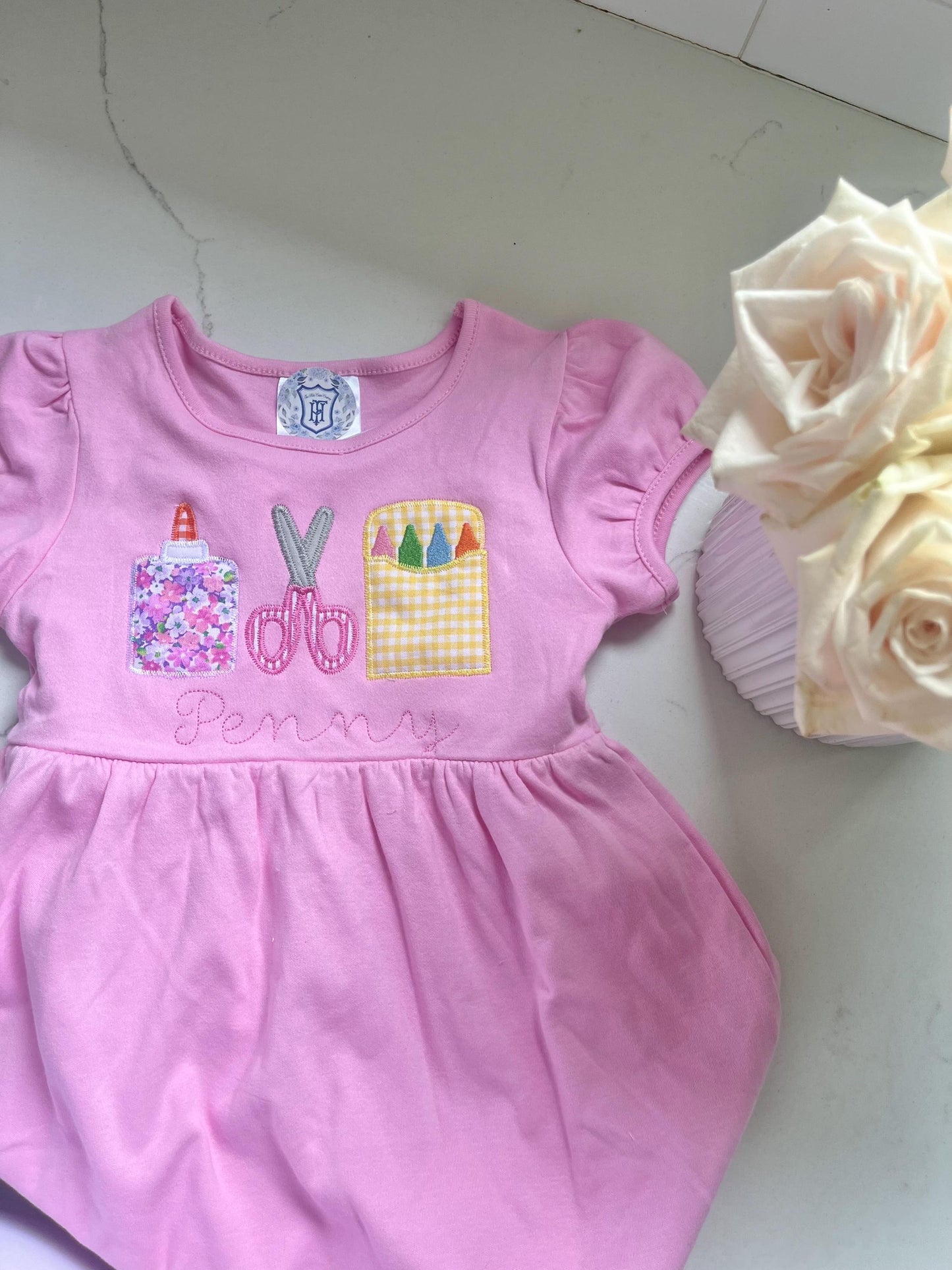 Monogrammed Back to School Shirt, First Day of School Shirt, Monogram Back to School, Embroidered Back to School, Monogrammed Girl's Shirt