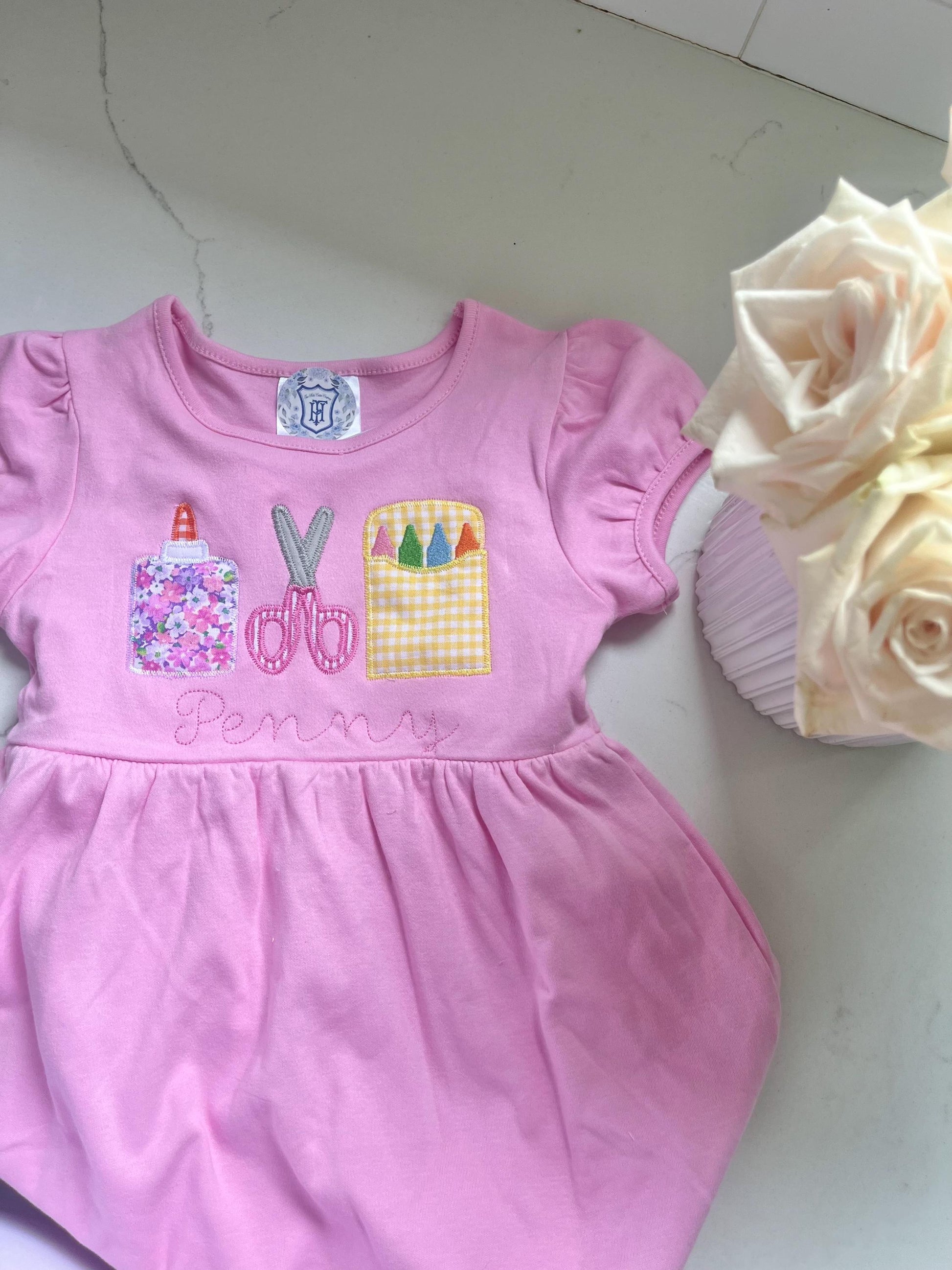 Monogrammed Back to School Shirt, First Day of School Shirt, Monogram Back to School, Embroidered Back to School, Monogrammed Girl's Shirt