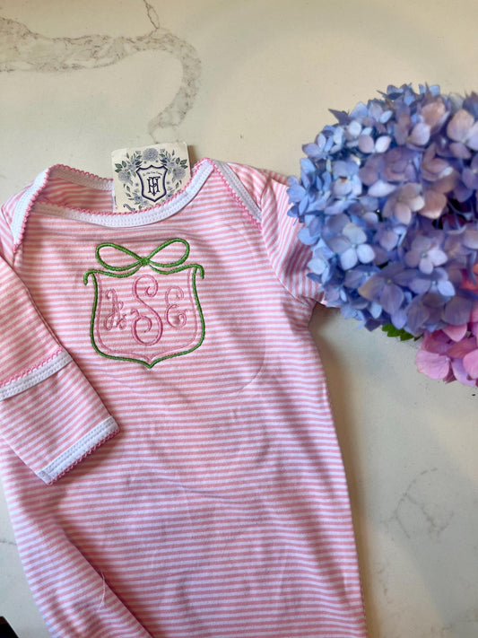 Monogrammed Baby Outfit, Personalized Coming Home Outfit, Personalized Baby Gift, Monogrammed Baby Gown, Newborn Gift, Homecoming Outfit