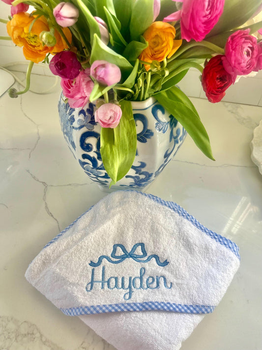 Monogrammed Hooded Bath Towel | Baby Girl Personalized Gift | Newborn Gift | Baby Shower Gift | Baby Boy Personalized Gift | Baby Bath Towel