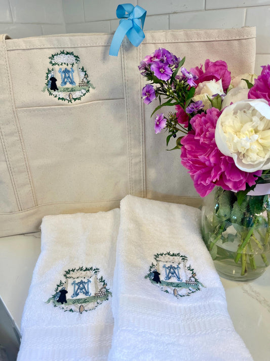 Wedding Crest Monogram Tote Bag, Custom Wedding Crest Tote Bag, Monogrammed Wedding Crest Bag, Personalized Canvas Tote Bag, Wedding Tote