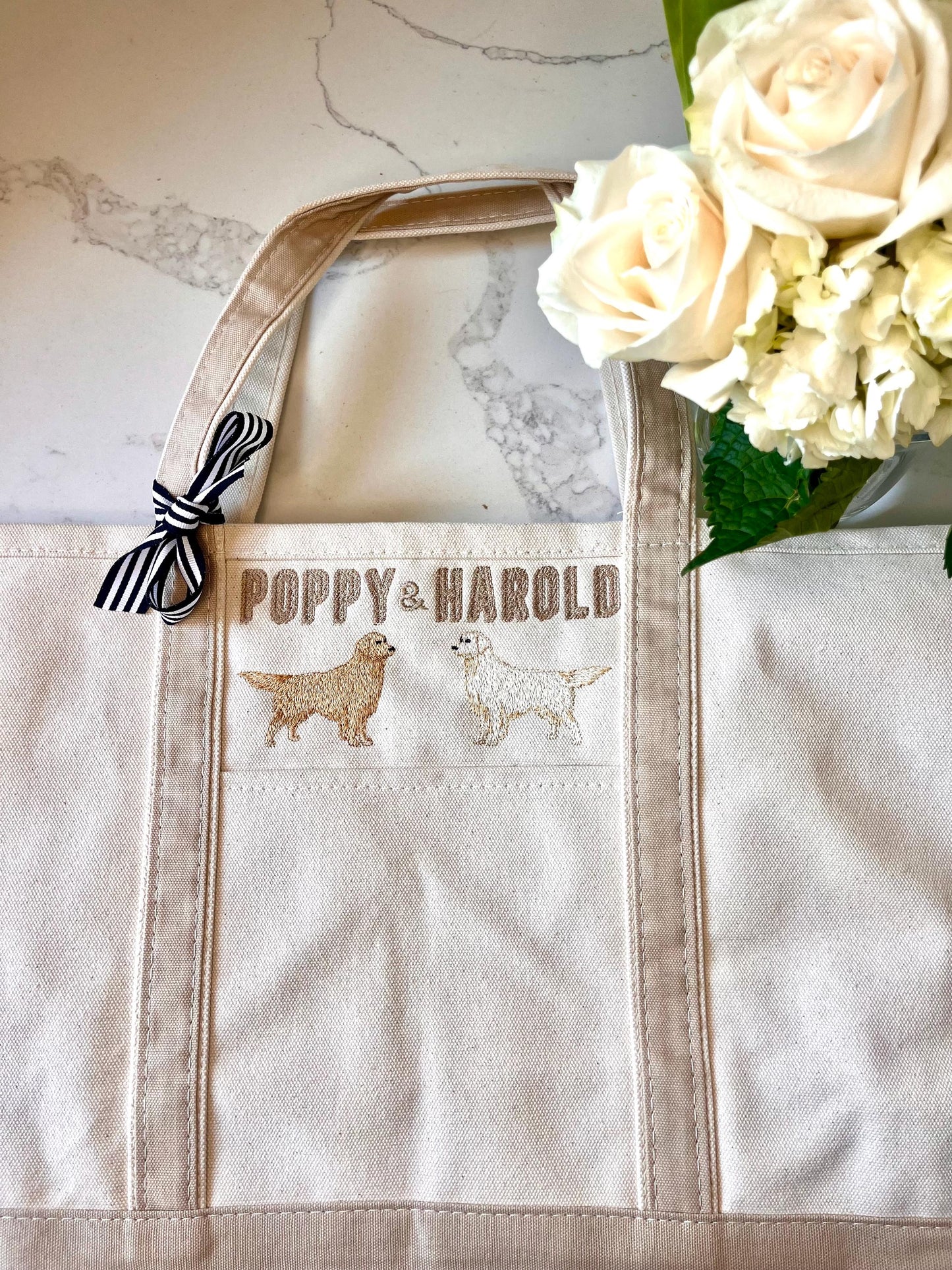 Monogrammed Large Pet Tote Bag, Personalized Canvas Dog Tote Bag, Custom Dog Breed Bag, Personalized Pet Bag, Pet Bag, Monogram Pet Bag